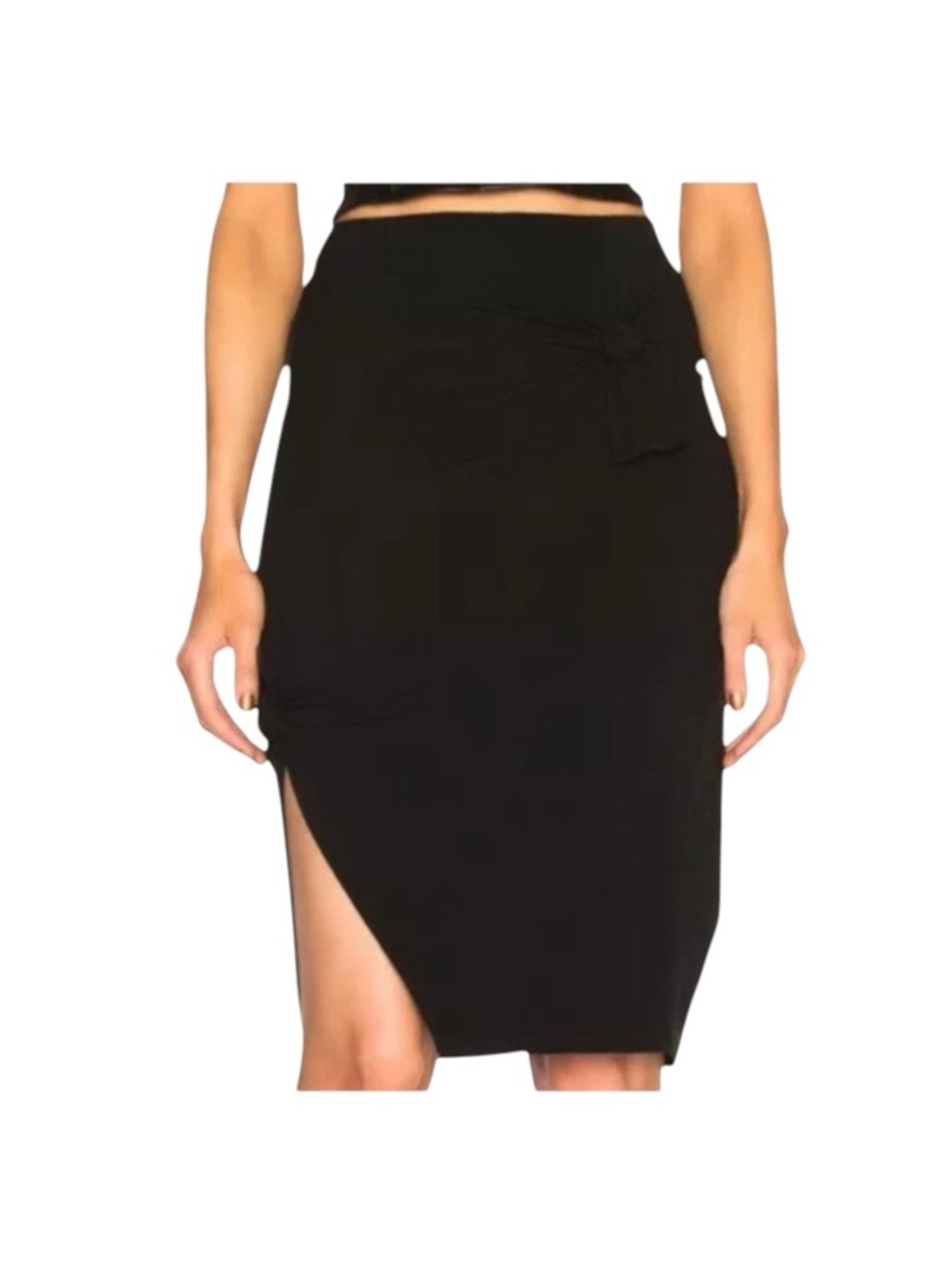 new Helmut Lang ♌︎ Slinky Sexy Knot Mini Skirt ♌︎ Black Stretch Jersey ♌︎ Large - Picture 6 of 16